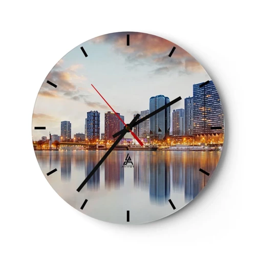 Reloj de pared - Reloj de vidrio - La calma monumental de París - 30x30 cm