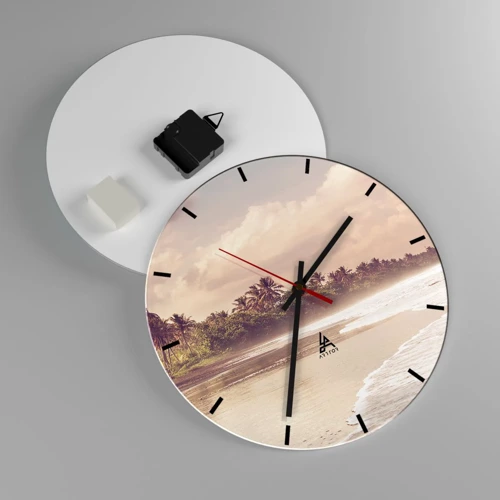 Reloj de pared - Reloj de vidrio - La caricia de las olas - 30x30 cm