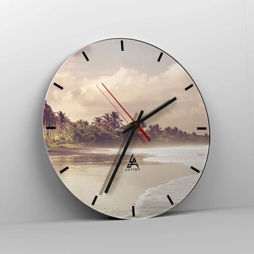 Reloj de pared - Reloj de vidrio - La caricia de las olas - 30x30 cm