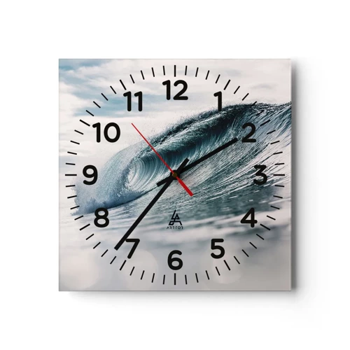 Reloj de pared - Reloj de vidrio - La cima del océano - 40x40 cm