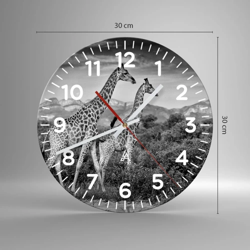 Reloj de pared - Reloj de vidrio - La clase alta de África - 30x30 cm