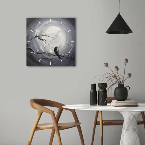 Reloj de pared - Reloj de vidrio - La clave del misterio de la noche - 40x40 cm