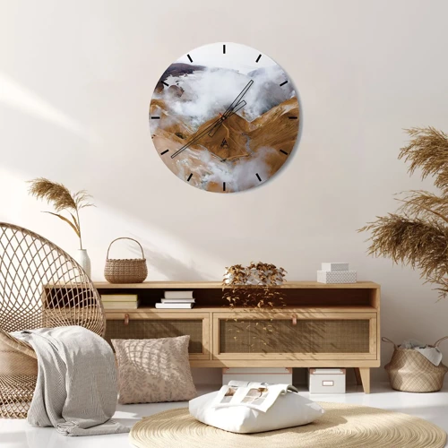 Reloj de pared - Reloj de vidrio - La dura belleza de Islandia - 30x30 cm