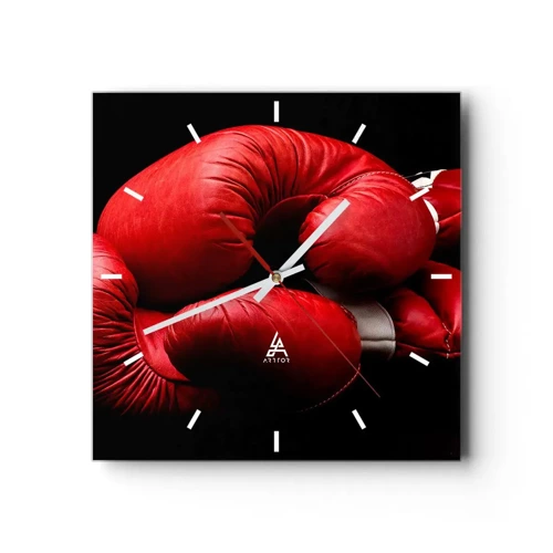 Reloj de pared - Reloj de vidrio - La emoción del combate quedó atrás - 30x30 cm