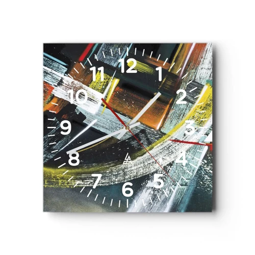 Reloj de pared - Reloj de vidrio - La energía del movimiento - 30x30 cm