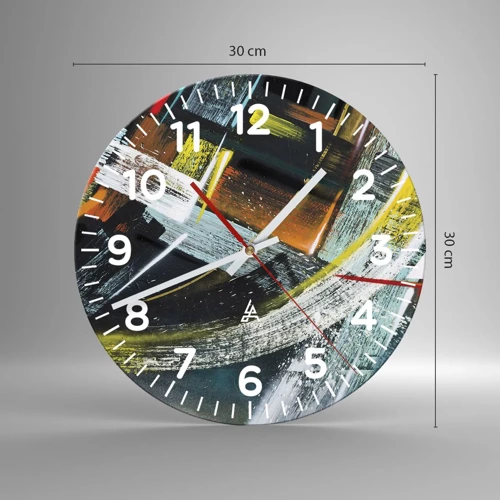 Reloj de pared - Reloj de vidrio - La energía del movimiento - 30x30 cm