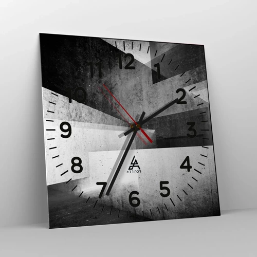 Reloj de pared - Reloj de vidrio - La estructura del espacio - 30x30 cm