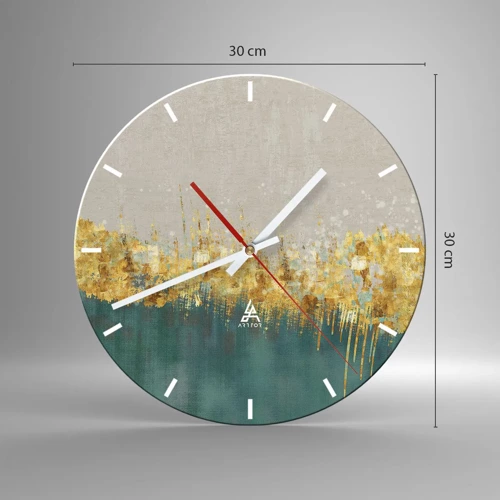 Reloj de pared - Reloj de vidrio - La frontera dorada - 30x30 cm