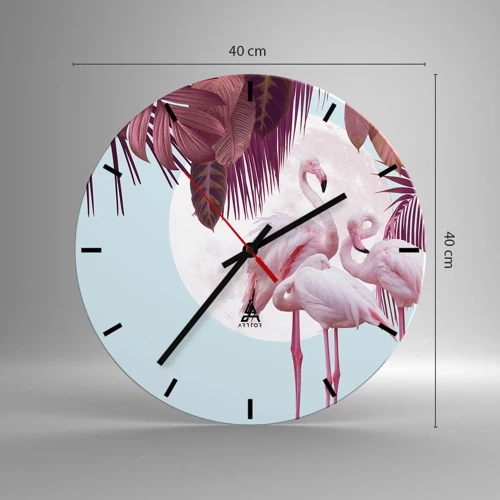 Reloj de pared - Reloj de vidrio - La grandeza de las aves - 40x40 cm