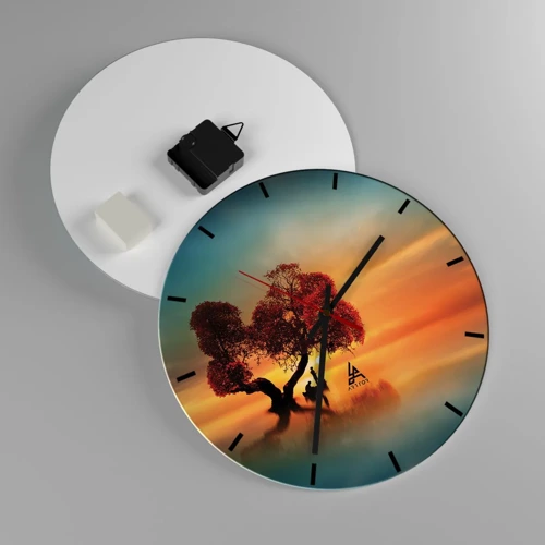 Reloj de pared - Reloj de vidrio - La lejanía y el silencio del mundo - 30x30 cm