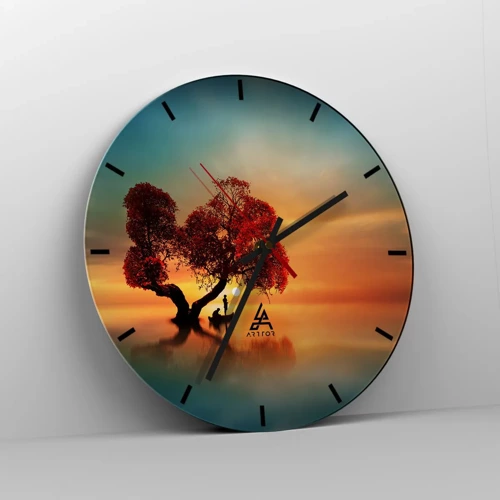 Reloj de pared - Reloj de vidrio - La lejanía y el silencio del mundo - 30x30 cm