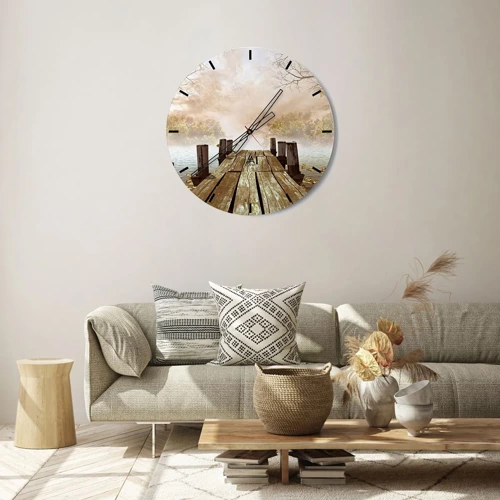 Reloj de pared - Reloj de vidrio - La leve tristeza del otoño - 30x30 cm