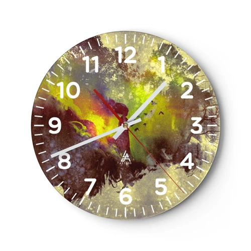 Reloj de pared - Reloj de vidrio - La madre naturaleza - 30x30 cm