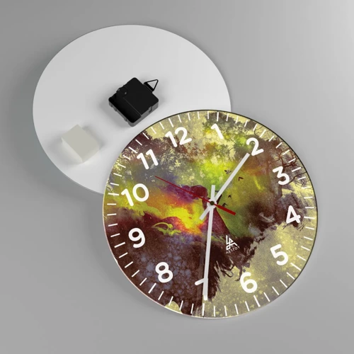 Reloj de pared - Reloj de vidrio - La madre naturaleza - 30x30 cm