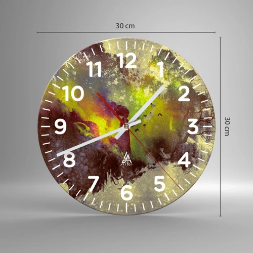 Reloj de pared - Reloj de vidrio - La madre naturaleza - 30x30 cm