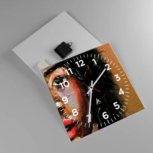 Reloj de pared - Reloj de vidrio - La mitad de mi ser - 30x30 cm