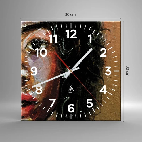 Reloj de pared - Reloj de vidrio - La mitad de mi ser - 30x30 cm