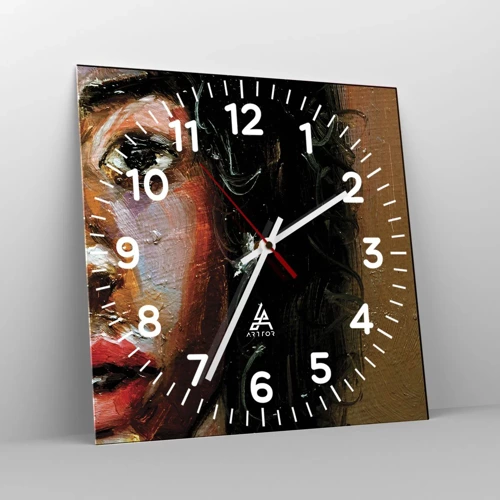 Reloj de pared - Reloj de vidrio - La mitad de mi ser - 30x30 cm