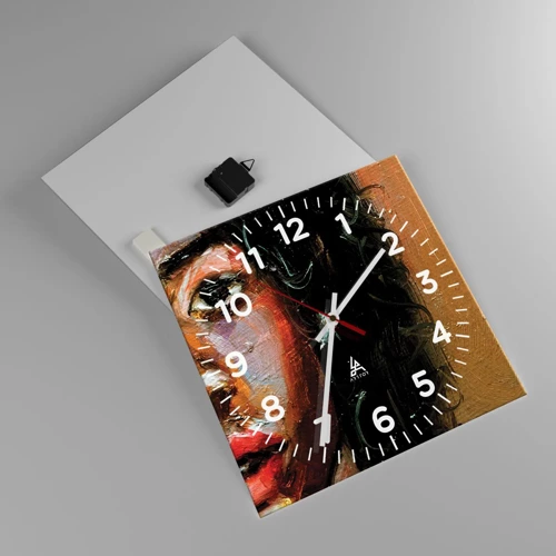 Reloj de pared - Reloj de vidrio - La mitad de mi ser - 40x40 cm