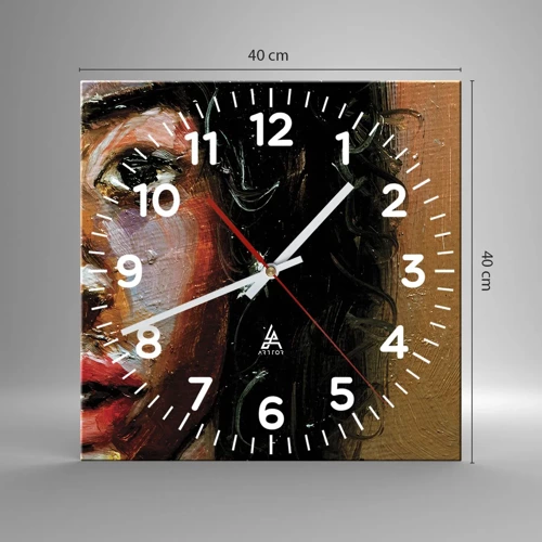 Reloj de pared - Reloj de vidrio - La mitad de mi ser - 40x40 cm