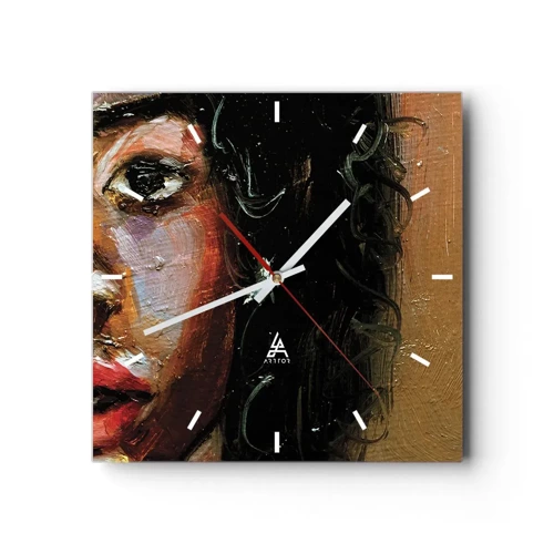 Reloj de pared - Reloj de vidrio - La mitad de mi ser - 40x40 cm
