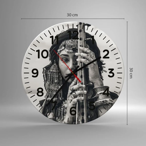 Reloj de pared - Reloj de vidrio - La música propia de Oriente - 30x30 cm