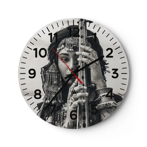 Reloj de pared - Reloj de vidrio - La música propia de Oriente - 40x40 cm