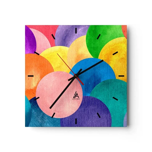 Reloj de pared - Reloj de vidrio - La plenitud original de la vida - 30x30 cm