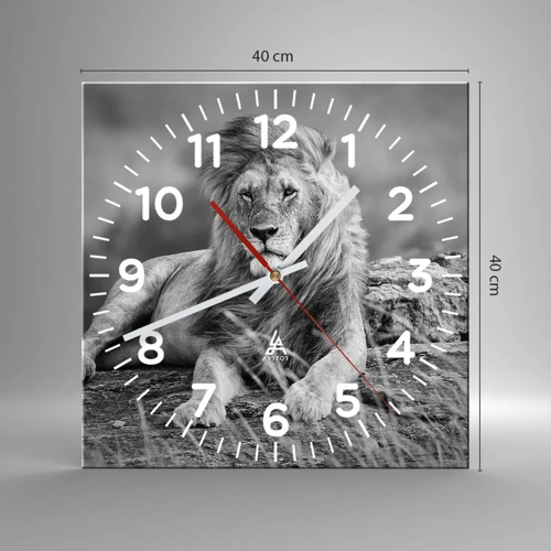 Reloj de pared - Reloj de vidrio - La siesta real - 40x40 cm