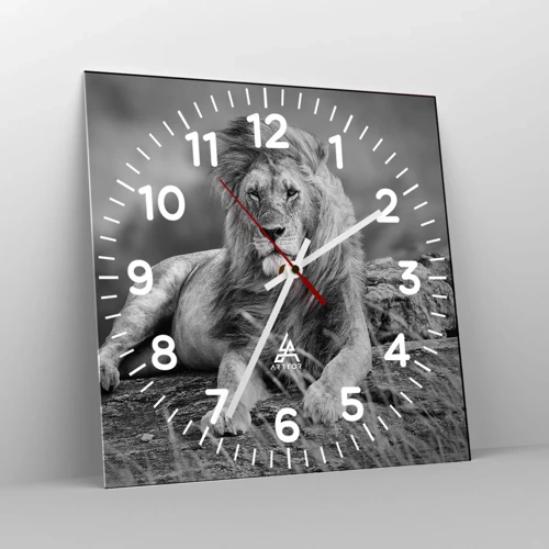 Reloj de pared - Reloj de vidrio - La siesta real - 40x40 cm