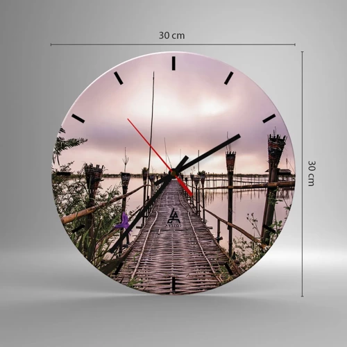 Reloj de pared - Reloj de vidrio - La tranquilidad de Asia - 30x30 cm