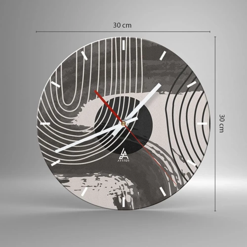 Reloj de pared - Reloj de vidrio - La victoria del óvalo - 30x30 cm