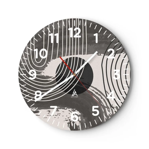 Reloj de pared - Reloj de vidrio - La victoria del óvalo - 40x40 cm