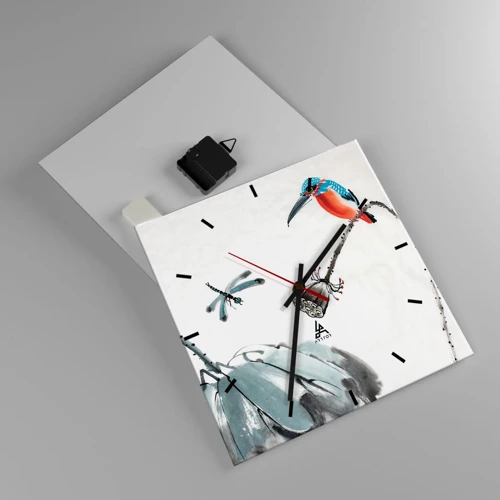 Reloj de pared - Reloj de vidrio - La vida de la pradera - 30x30 cm