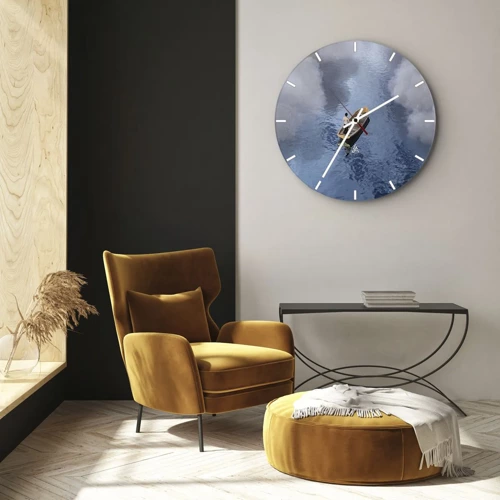 Reloj de pared - Reloj de vidrio - La vida - el viaje - lo desconocido - 30x30 cm