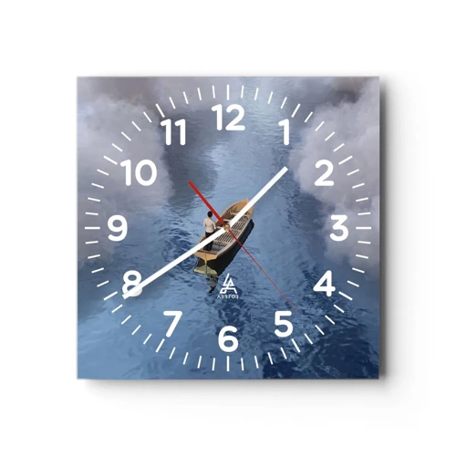 Reloj de pared - Reloj de vidrio - La vida - el viaje - lo desconocido - 40x40 cm