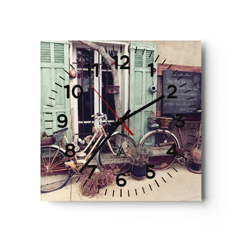 Reloj de pared - Reloj de vidrio - La vida rural - 40x40 cm