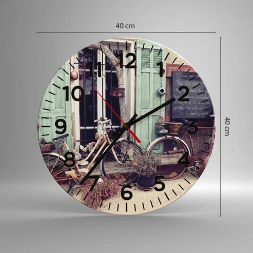 Reloj de pared - Reloj de vidrio - La vida rural - 40x40 cm