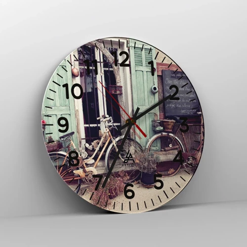 Reloj de pared - Reloj de vidrio - La vida rural - 40x40 cm