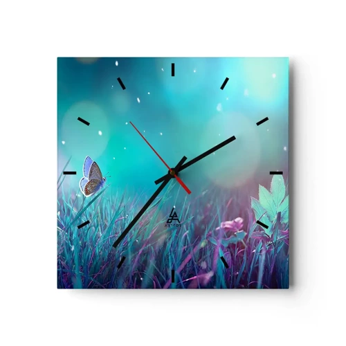 Reloj de pared - Reloj de vidrio - La vida secreta de un prado - 30x30 cm