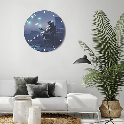 Reloj de pared - Reloj de vidrio - La vida volverá - 30x30 cm