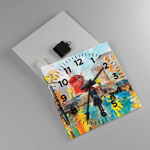 Reloj de pared - Reloj de vidrio - Leyendas parisinas - 30x30 cm