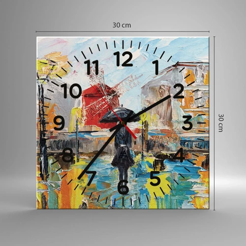 Reloj de pared - Reloj de vidrio - Leyendas parisinas - 30x30 cm