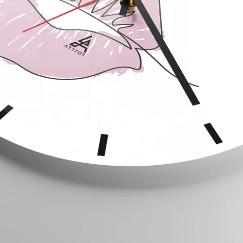 Reloj de pared - Reloj de vidrio - ¿Listo para un beso? - 30x30 cm