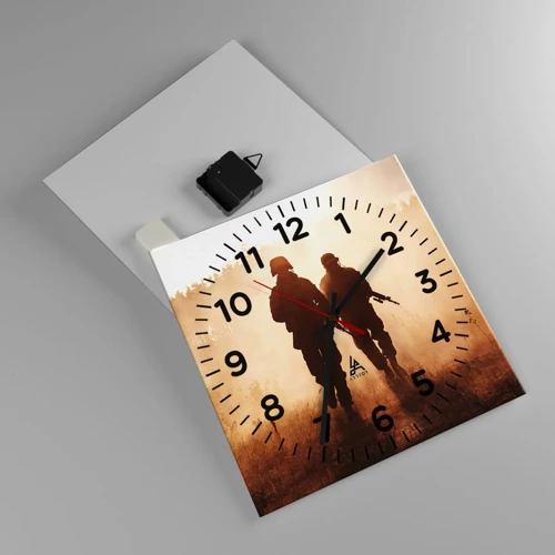 Reloj de pared - Reloj de vidrio - Llamada del deber - 30x30 cm