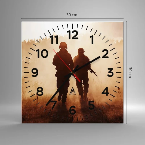 Reloj de pared - Reloj de vidrio - Llamada del deber - 30x30 cm