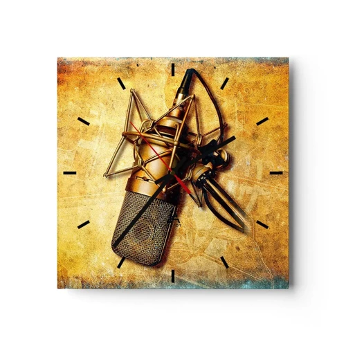 Reloj de pared - Reloj de vidrio - Los años dorados de la radio - 40x40 cm