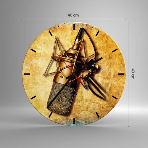 Reloj de pared - Reloj de vidrio - Los años dorados de la radio - 40x40 cm