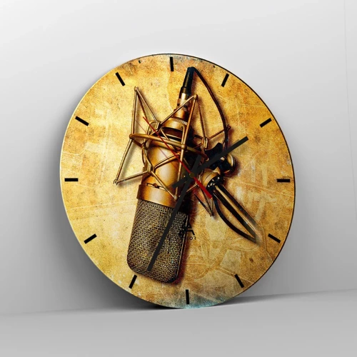 Reloj de pared - Reloj de vidrio - Los años dorados de la radio - 40x40 cm