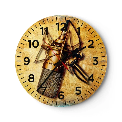 Reloj de pared - Reloj de vidrio - Los años dorados de la radio - 40x40 cm